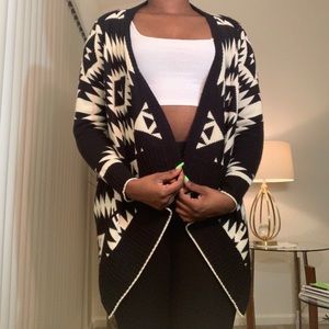 Black And White Cardigan